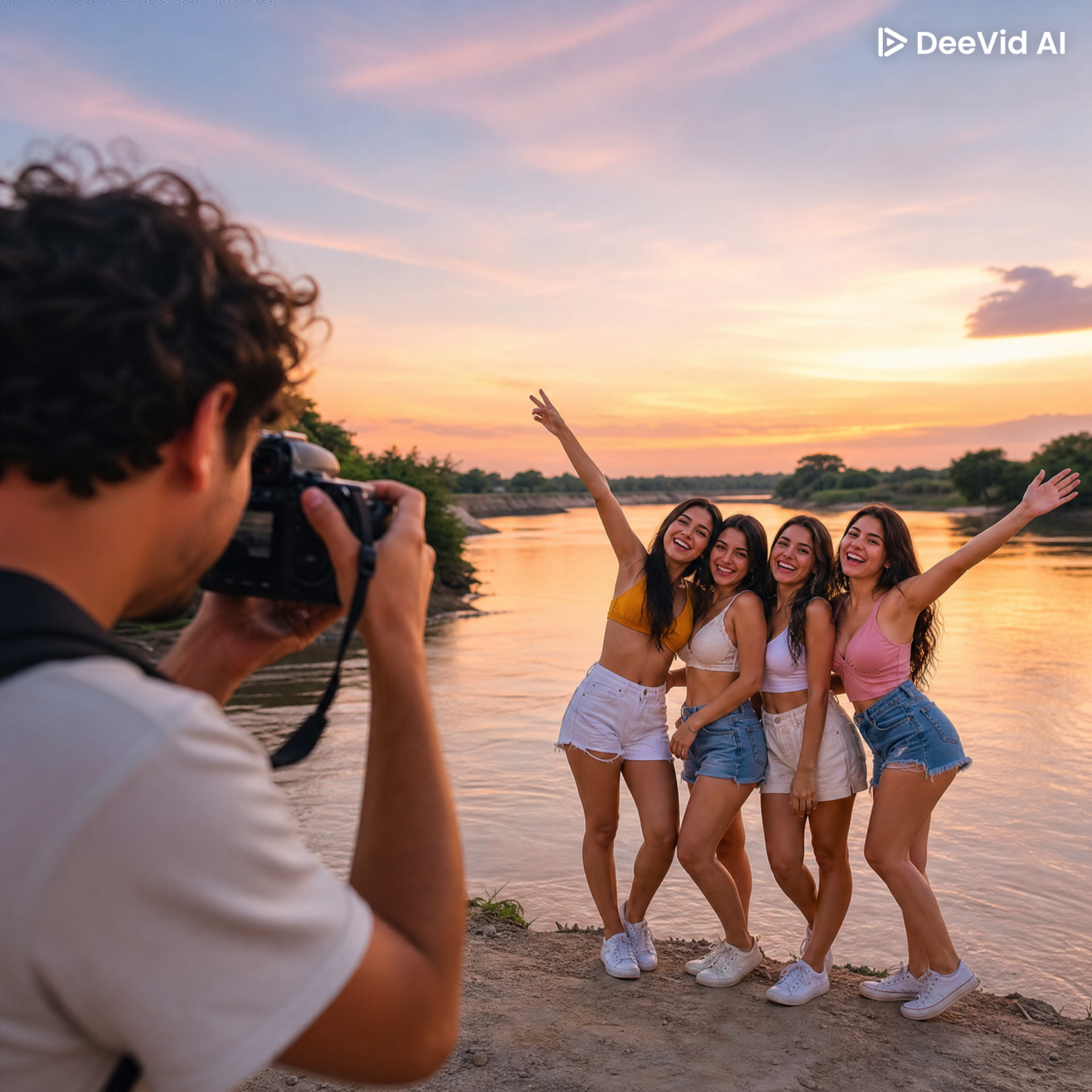 Sesión de fotos junto al río